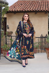 3 PC EMBROIDERED DHANAK SUIT - BG821