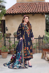 3 PC EMBROIDERED DHANAK SUIT - BG821