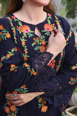 3 PC EMBROIDERED DHANAK SUIT - BG821