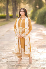 libaas 3pc Lawn fabric embridery No356