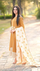 libaas 3pc Lawn fabric embridery No356