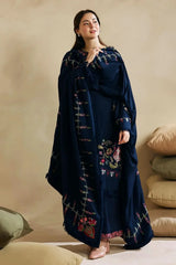 3 PC EMBROIDERED DHANAK SUIT - BG824