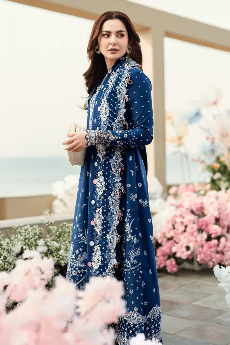 🌸Trending - QALAMKAR - Unstiche Embroidered Lawn 3PC Suit - RR3007