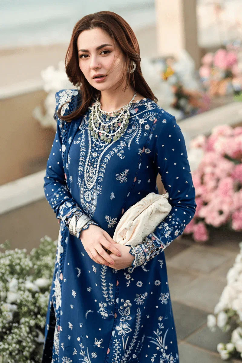 🌸Trending - QALAMKAR - Unstiche Embroidered Lawn 3PC Suit - RR3007