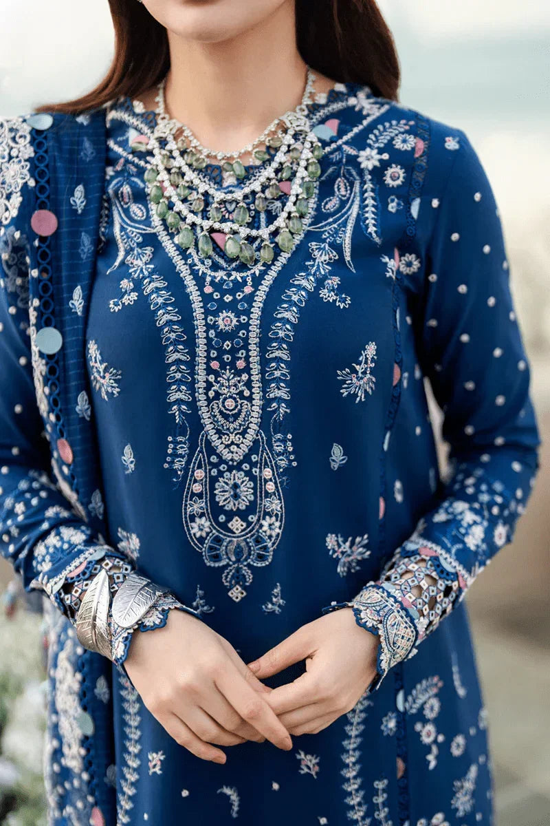 🌸Trending - QALAMKAR - Unstiche Embroidered Lawn 3PC Suit - RR3007