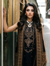 3 PC EMBROIDERED DHANAK SUIT - BG822