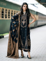 3 PC EMBROIDERED DHANAK SUIT - BG822