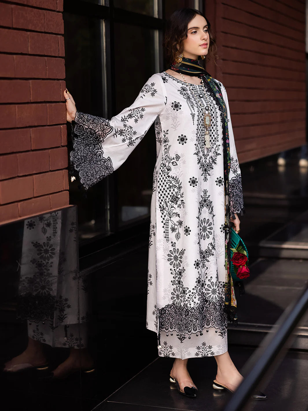 Qalamqar 3pc lawn Embriodery N1258