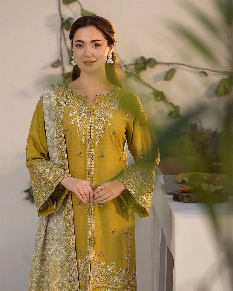 JANAN PARROT 3PC UNSTITCHED LAWN SUIT - BG864