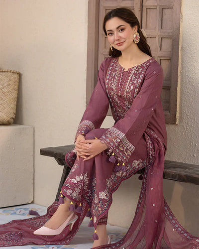 Lawn-3PC Embroidered Shirt with Chiffon Embroidered Dupatta- 5064