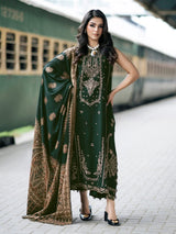 3 PC EMBROIDERED DHANAK SUIT - BG822
